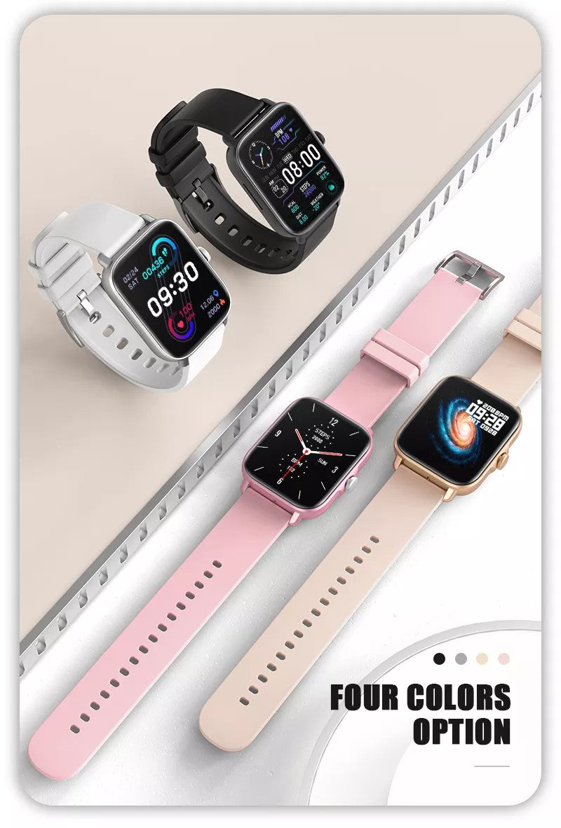 Smartwatch Techno PINK IdealStore Full HD, Ecran de 1,7 Inch cu rezolutie 280x280, Monitorizare tensiune arteriala si frecventa cardiaca, Rezistent la apa IP67, Preluare apeluri Bluetooth, Mod multi-sport, Sistem de operare Android sau IOS