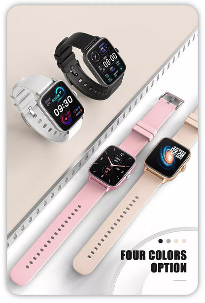 Smartwatch Techno PINK IdealStore Full HD, Ecran de 1,7 Inch cu rezolutie 280x280, Monitorizare tensiune arteriala si frecventa cardiaca, Rezistent la apa IP67, Preluare apeluri Bluetooth, Mod multi-sport, Sistem de operare Android sau IOS