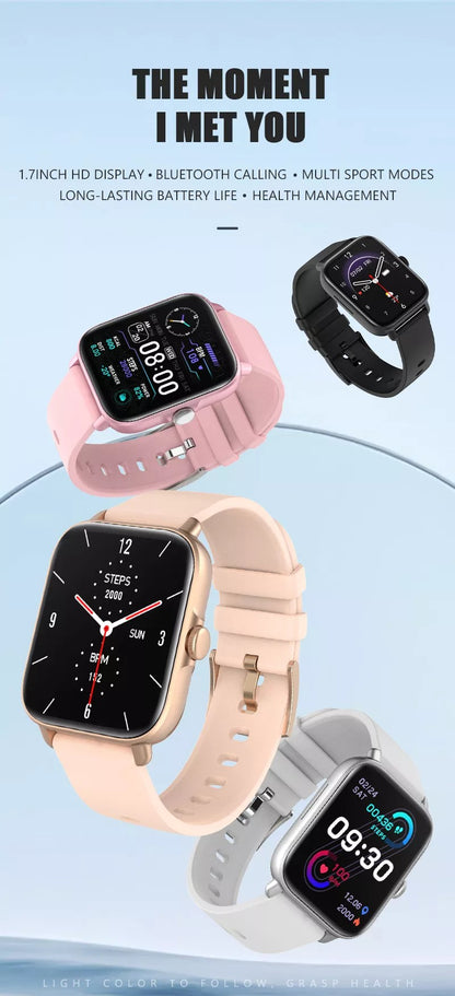 Smartwatch Techno PINK IdealStore Full HD, Ecran de 1,7 Inch cu rezolutie 280x280, Monitorizare tensiune arteriala si frecventa cardiaca, Rezistent la apa IP67, Preluare apeluri Bluetooth, Mod multi-sport, Sistem de operare Android sau IOS