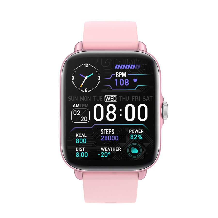 Smartwatch Techno PINK IdealStore Full HD, Ecran de 1,7 Inch cu rezolutie 280x280, Monitorizare tensiune arteriala si frecventa cardiaca, Rezistent la apa IP67, Preluare apeluri Bluetooth, Mod multi-sport, Sistem de operare Android sau IOS