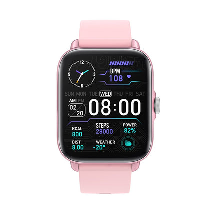 Smartwatch Techno PINK IdealStore Full HD, Ecran de 1,7 Inch cu rezolutie 280x280, Monitorizare tensiune arteriala si frecventa cardiaca, Rezistent la apa IP67, Preluare apeluri Bluetooth, Mod multi-sport, Sistem de operare Android sau IOS
