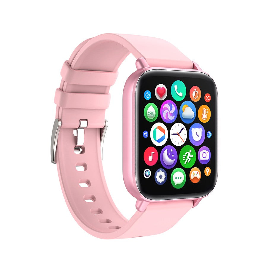 Smartwatch Techno PINK IdealStore Full HD, Ecran de 1,7 Inch cu rezolutie 280x280, Monitorizare tensiune arteriala si frecventa cardiaca, Rezistent la apa IP67, Preluare apeluri Bluetooth, Mod multi-sport, Sistem de operare Android sau IOS
