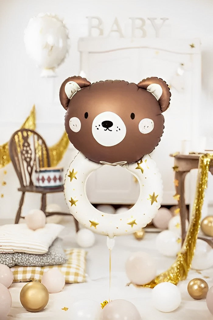 Balon 4D Teddy Bear IdealStore, Din folie in forma de ursulet, Mix de culori, Dimensiune 61 x 88 cm, Poate fi umflat atat cu Aer cat si cu Heliu, Ideal pentru o petrecere reusita