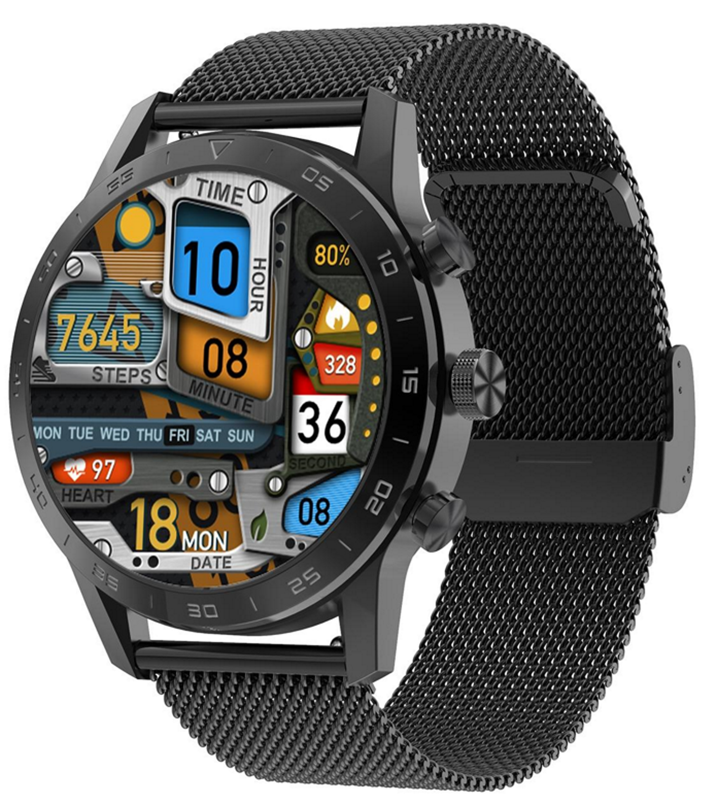 Ceas Smartwatch Teko idealStore, Ecran IPS HD 1.39 inch, Apel bluetooth 5.0, Difuzor, Microfon, Monitor Ritm Cardiac, EKG, Somn, IP68, Multi Sport, Notificari, Vibratii, Personalizare Ecran, Negru