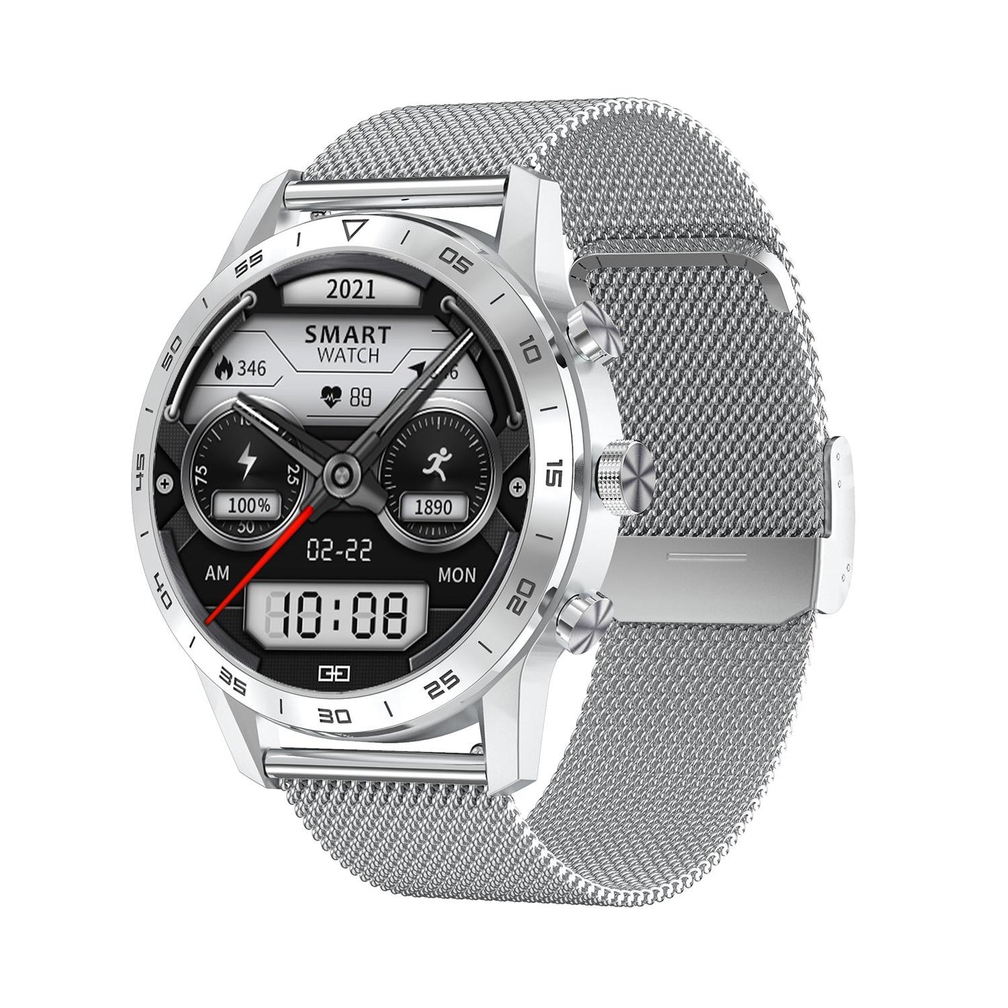 Ceas Smartwatch Teko idealStore, Ecran IPS HD 1.39 inch, Apel bluetooth 5.0, Difuzor, Microfon, Monitor Ritm Cardiac, EKG, Somn, IP68, Multi Sport, Notificari, Vibratii, Personalizare Ecran, Argintiu