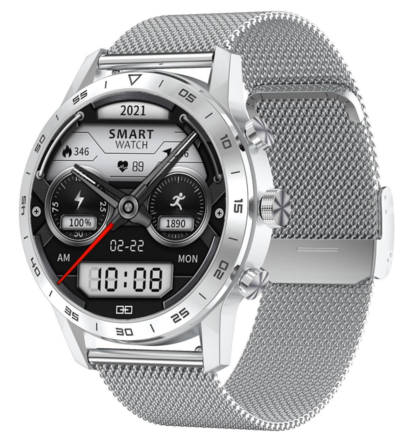 Ceas Smartwatch Teko idealStore, Ecran IPS HD 1.39 inch, Apel bluetooth 5.0, Difuzor, Microfon, Monitor Ritm Cardiac, EKG, Somn, IP68, Multi Sport, Notificari, Vibratii, Personalizare Ecran, Argintiu