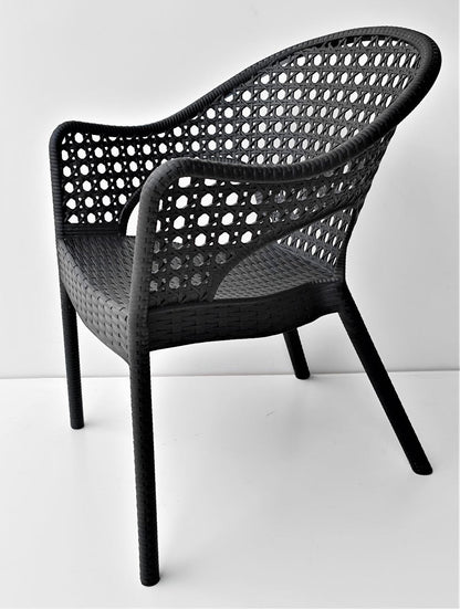 Scaun de Gradina, Terasa, idealSTORE, Fabricat din Plastic, Polietilena, Dimensiuni 47 x 69 x 85 cm, Rezistent la Actiunea Factorilor Atmosferici Nocivi si a Razelor UV, Culoare Maro