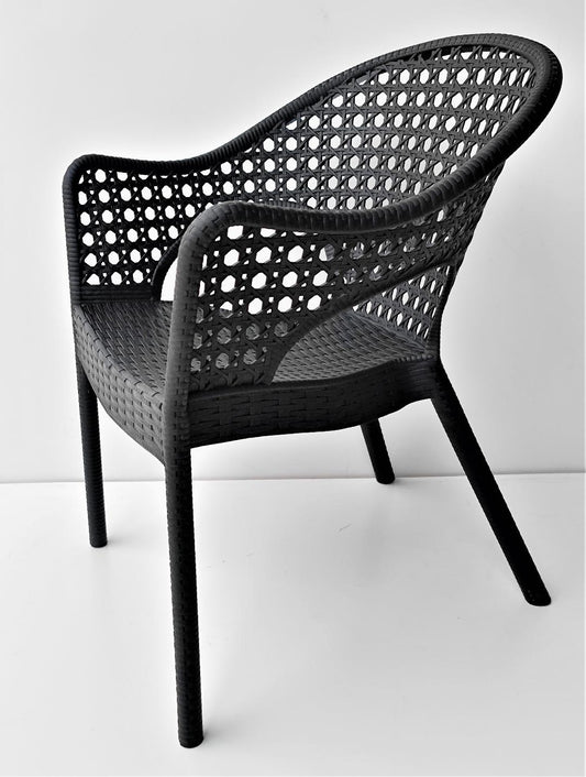 Scaun de Gradina, Terasa, idealSTORE, Fabricat din Plastic, Polietilena, Dimensiuni 47 x 69 x 85 cm, Rezistent la Actiunea Factorilor Atmosferici Nocivi si a Razelor UV, Culoare Maro