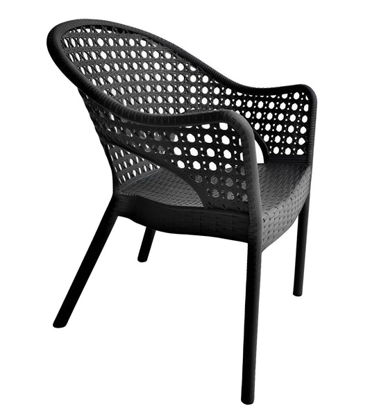 Scaun de Gradina, Terasa, idealSTORE, Fabricat din Plastic, Polietilena, Dimensiuni 47 x 69 x 85 cm, Rezistent la Actiunea Factorilor Atmosferici Nocivi si a Razelor UV, Culoare Maro