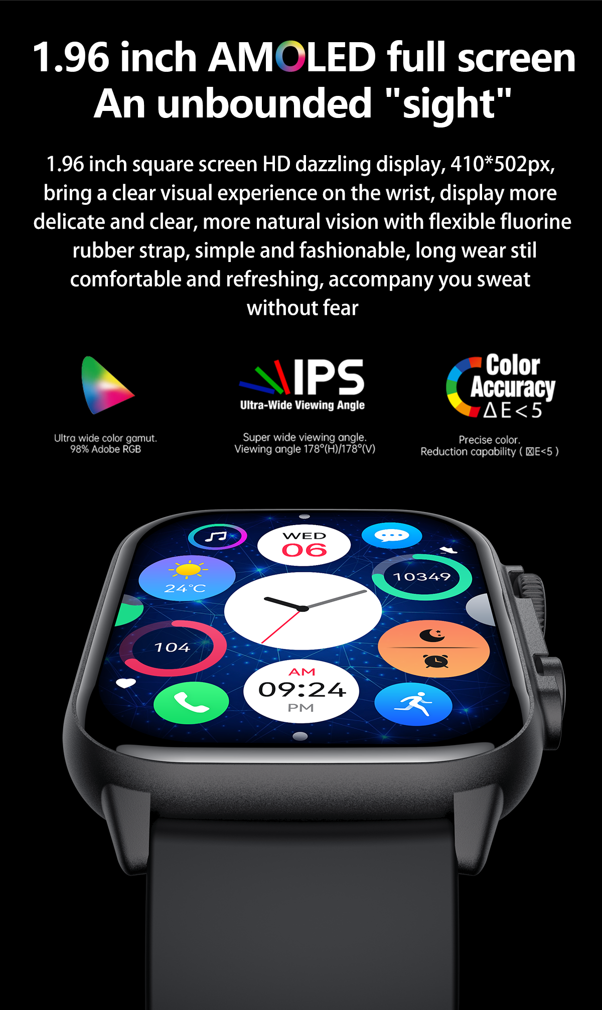 Smartwatch idealSTORE TESSLA 11 Pro, Ecran AMOLED, Apel Bluetooth cu Difuzor si Microfon, Monitor Somn si Sport, NFC, AI Voice, Monitorizare Sanatate, Aplicatii Bursiere, Prognoza Meteo, Notificari Facebook, Whatssapp, Instagram, culoare Negru