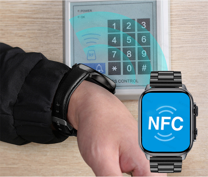 Smartwatch idealSTORE TESSLA 11 Pro, Ecran AMOLED, Apel Bluetooth cu Difuzor si Microfon, Monitor Somn si Sport, NFC, AI Voice, Monitorizare Sanatate, Aplicatii Bursiere, Prognoza Meteo, Notificari Facebook, Whatssapp, Instagram, culoare Negru