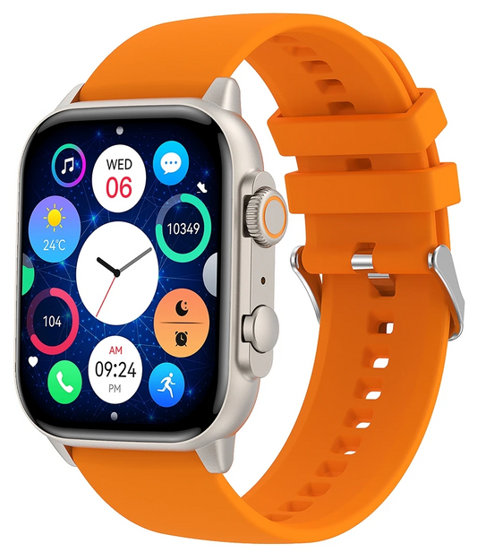 Smartwatch idealSTORE TESSLA 11 Pro, Ecran AMOLED, Apel Bluetooth cu Difuzor si Microfon, Monitor Somn si Sport, NFC, AI Voice, Monitorizare Sanatate, Aplicatii Bursiere, Prognoza Meteo, Notificari Facebook, Whatssapp, Instagram, culoare Orange
