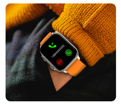 Smartwatch idealSTORE TESSLA 11 Pro, Ecran AMOLED, Apel Bluetooth cu Difuzor si Microfon, Monitor Somn si Sport, NFC, AI Voice, Monitorizare Sanatate, Aplicatii Bursiere, Prognoza Meteo, Notificari Facebook, Whatssapp, Instagram, culoare Orange