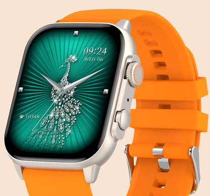 Smartwatch idealSTORE TESSLA 11 Pro, Ecran AMOLED, Apel Bluetooth cu Difuzor si Microfon, Monitor Somn si Sport, NFC, AI Voice, Monitorizare Sanatate, Aplicatii Bursiere, Prognoza Meteo, Notificari Facebook, Whatssapp, Instagram, culoare Orange