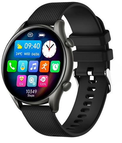 Ceas SmartWatch Tirana Fashion idealSTORE, Ecran IPS Full Touch Display, Bluetooth, Monitorizare Ritm Cardiac, Tensiunii Arteriale, Saturatia Sangelui, Somn, Vreme, Multi-Sport, Notificari Apeluri, SMS, Social Media, IP67, Long Battery, Black Edition