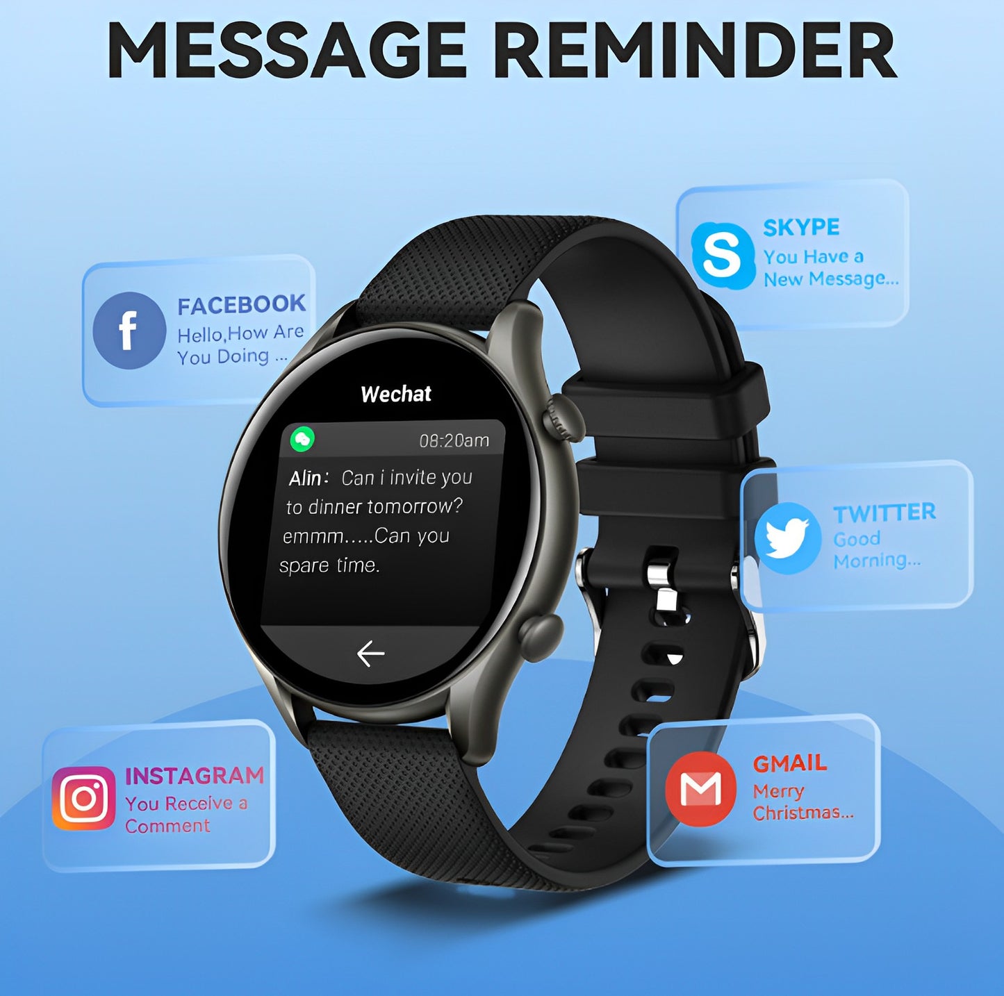 Ceas SmartWatch Tirana Fashion idealSTORE, Ecran IPS Full Touch Display, Bluetooth, Monitorizare Ritm Cardiac, Tensiunii Arteriale, Saturatia Sangelui, Somn, Vreme, Multi-Sport, Notificari Apeluri, SMS, Social Media, IP67, Long Battery, Black Edition