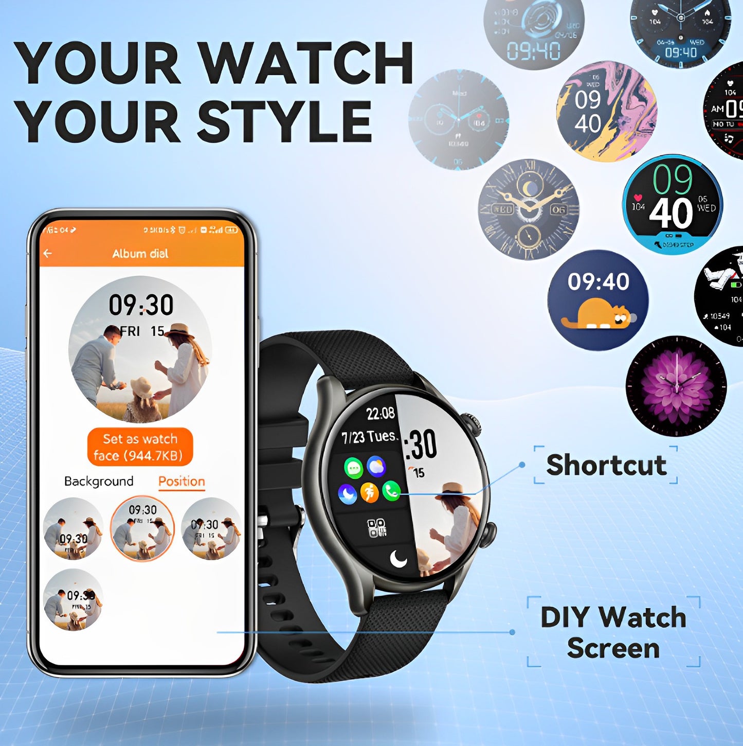 Ceas SmartWatch Tirana Fashion idealSTORE, Ecran IPS Full Touch Display, Bluetooth, Monitorizare Ritm Cardiac, Tensiunii Arteriale, Saturatia Sangelui, Somn, Vreme, Multi-Sport, Notificari Apeluri, SMS, Social Media, IP67, Long Battery, Black Edition