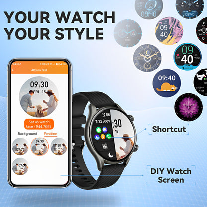 Ceas SmartWatch Tirana Fashion idealSTORE, Ecran IPS Full Touch Display, Bluetooth, Monitorizare Ritm Cardiac, Tensiunii Arteriale, Saturatia Sangelui, Somn, Vreme, Multi-Sport, Notificari Apeluri, SMS, Social Media, IP67, Long Battery, Black Edition