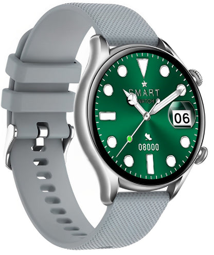 Ceas SmartWatch Tirana Fashion idealSTORE, Ecran IPS Full Touch Display, Bluetooth, Monitorizare Ritm Cardiac, Tensiunii Arteriale, Saturatia Sangelui, Somn, Vreme, Multi-Sport, Notificari Apeluri, SMS, Social Media, IP67, Long Battery, Grey Edition