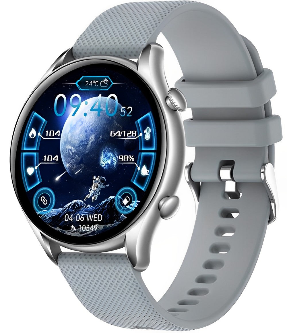Ceas SmartWatch Tirana Fashion idealSTORE, Ecran IPS Full Touch Display, Bluetooth, Monitorizare Ritm Cardiac, Tensiunii Arteriale, Saturatia Sangelui, Somn, Vreme, Multi-Sport, Notificari Apeluri, SMS, Social Media, IP67, Long Battery, Grey Edition