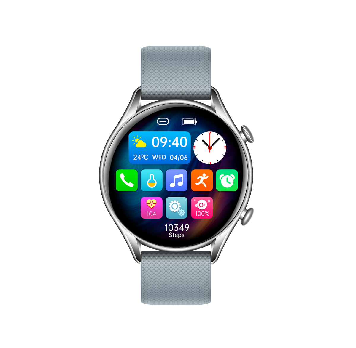 Ceas SmartWatch Tirana Fashion idealSTORE, Ecran IPS Full Touch Display, Bluetooth, Monitorizare Ritm Cardiac, Tensiunii Arteriale, Saturatia Sangelui, Somn, Vreme, Multi-Sport, Notificari Apeluri, SMS, Social Media, IP67, Long Battery, Grey Edition