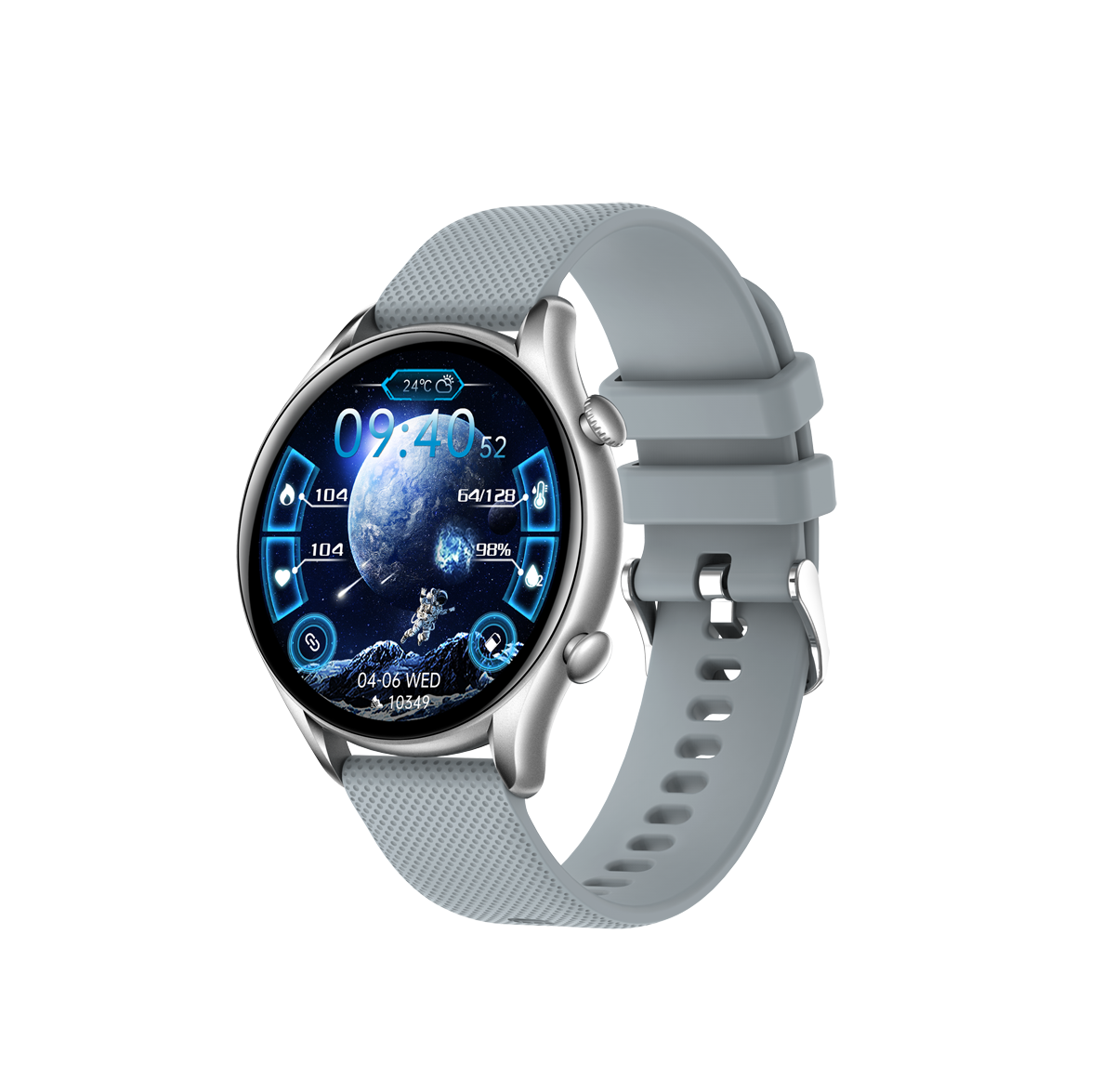 Ceas SmartWatch Tirana Fashion idealSTORE, Ecran IPS Full Touch Display, Bluetooth, Monitorizare Ritm Cardiac, Tensiunii Arteriale, Saturatia Sangelui, Somn, Vreme, Multi-Sport, Notificari Apeluri, SMS, Social Media, IP67, Long Battery, Grey Edition