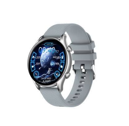 Ceas SmartWatch Tirana Fashion idealSTORE, Ecran IPS Full Touch Display, Bluetooth, Monitorizare Ritm Cardiac, Tensiunii Arteriale, Saturatia Sangelui, Somn, Vreme, Multi-Sport, Notificari Apeluri, SMS, Social Media, IP67, Long Battery, Grey Edition