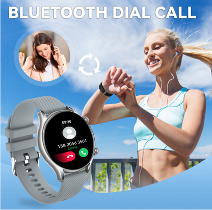 Ceas SmartWatch Tirana Fashion idealSTORE, Ecran IPS Full Touch Display, Bluetooth, Monitorizare Ritm Cardiac, Tensiunii Arteriale, Saturatia Sangelui, Somn, Vreme, Multi-Sport, Notificari Apeluri, SMS, Social Media, IP67, Long Battery, Grey Edition