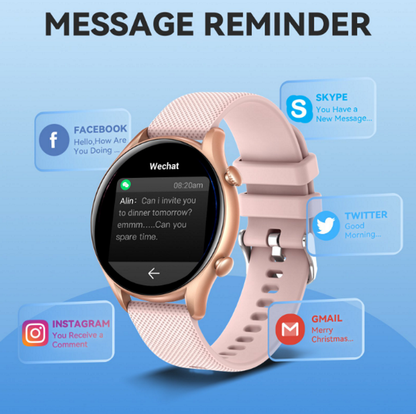 Ceas SmartWatch Tirana Fashion idealSTORE, Ecran IPS Full Touch Display, Bluetooth, Monitorizare Ritm Cardiac, Tensiunii Arteriale, Saturatia Sangelui, Somn, Vreme, Multi-Sport, Notificari Apeluri, SMS, Social Media, IP67, Long Battery, Gold Edition