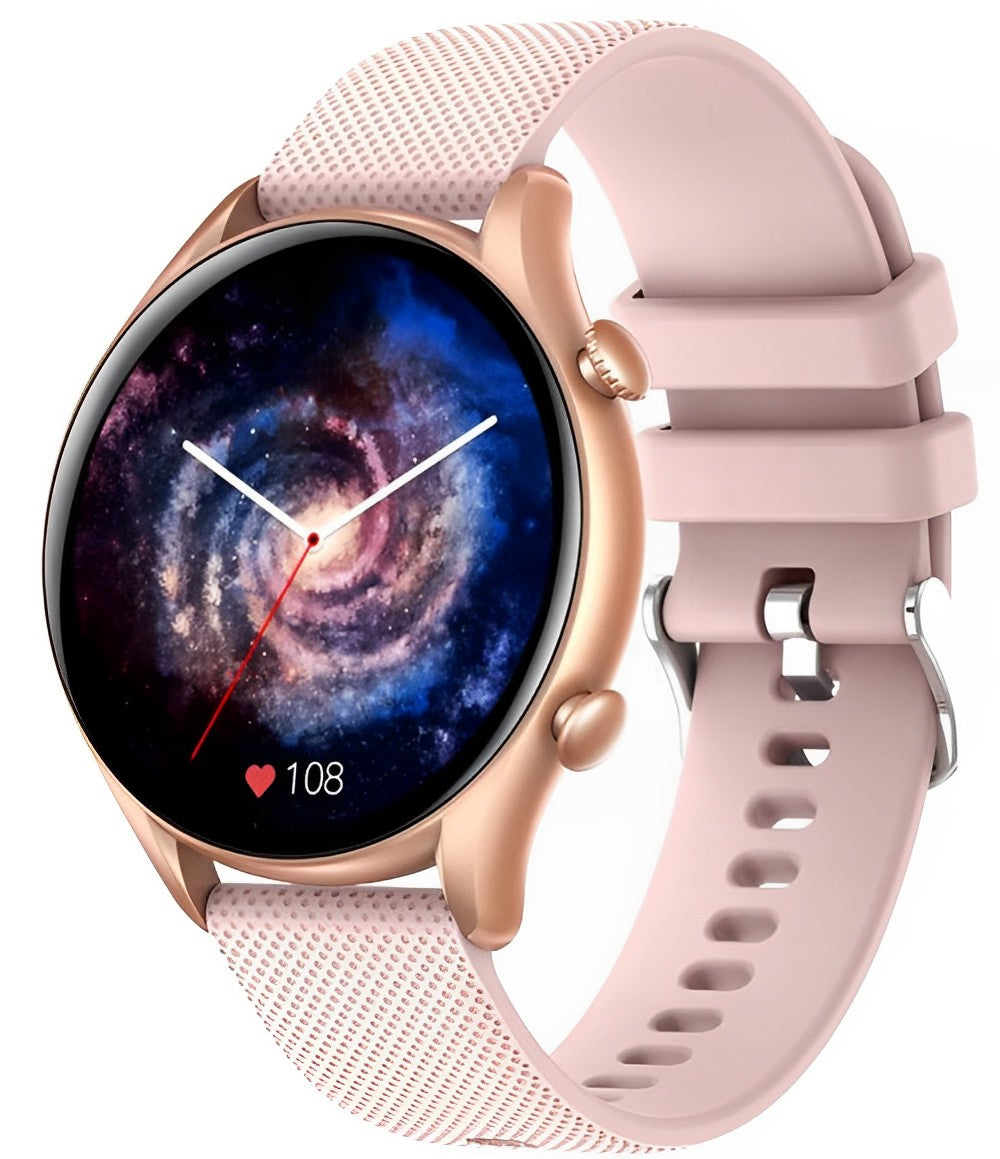 Ceas SmartWatch Tirana Fashion idealSTORE, Ecran IPS Full Touch Display, Bluetooth, Monitorizare Ritm Cardiac, Tensiunii Arteriale, Saturatia Sangelui, Somn, Vreme, Multi-Sport, Notificari Apeluri, SMS, Social Media, IP67, Long Battery, Gold Edition