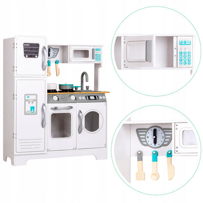 Bucatarie din LEMN PREMIUM idealSTORE KITCHEN DELUXE COLLECTION, Dimensiuni 92 x 74.5 x 25.5 cm, Echipata complet cu accesorii specifice si functii multiple, Dezvolta creativitatea si abilitatile manuale