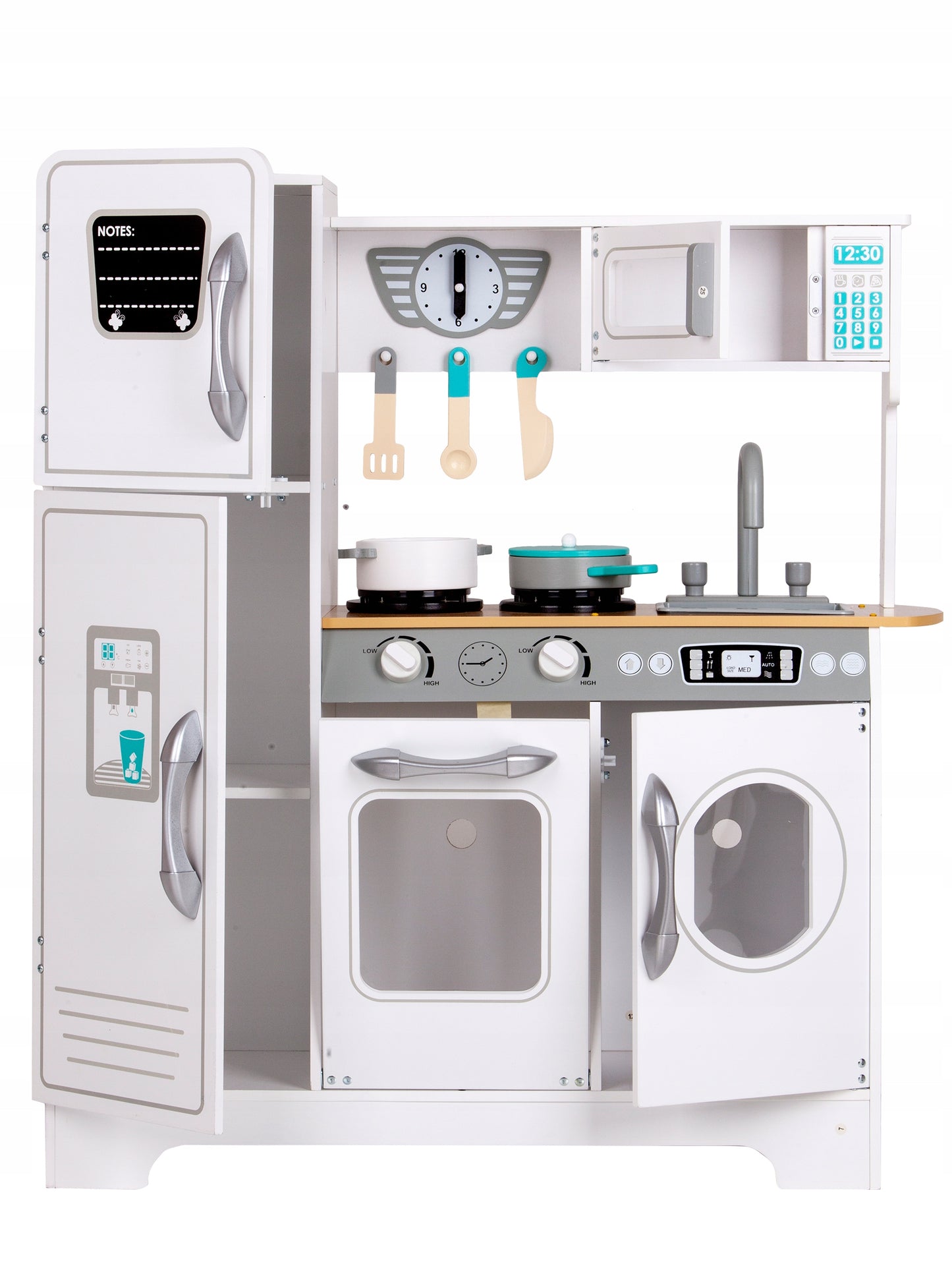 Bucatarie din LEMN PREMIUM idealSTORE KITCHEN DELUXE COLLECTION, Dimensiuni 92 x 74.5 x 25.5 cm, Echipata complet cu accesorii specifice si functii multiple, Dezvolta creativitatea si abilitatile manuale