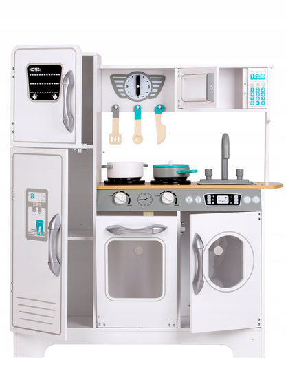 Bucatarie din LEMN PREMIUM idealSTORE KITCHEN DELUXE COLLECTION, Dimensiuni 92 x 74.5 x 25.5 cm, Echipata complet cu accesorii specifice si functii multiple, Dezvolta creativitatea si abilitatile manuale