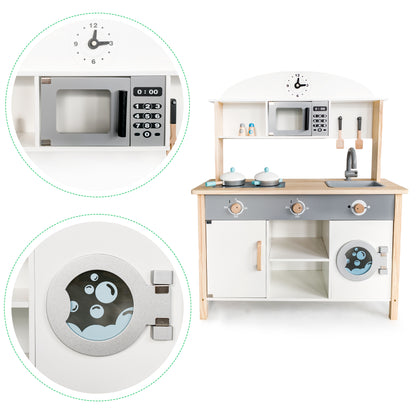 Bucatarie din lemn Premium idealSTORE RUSTIC KITCHEN COLLECTION, Dimensiuni 97 x 75.5 x 30 cm, Echipata si utilata complet, Include 8 accesorii specifice