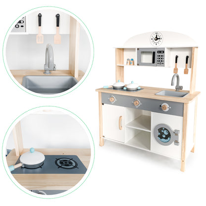 Bucatarie din lemn Premium idealSTORE RUSTIC KITCHEN COLLECTION, Dimensiuni 97 x 75.5 x 30 cm, Echipata si utilata complet, Include 8 accesorii specifice