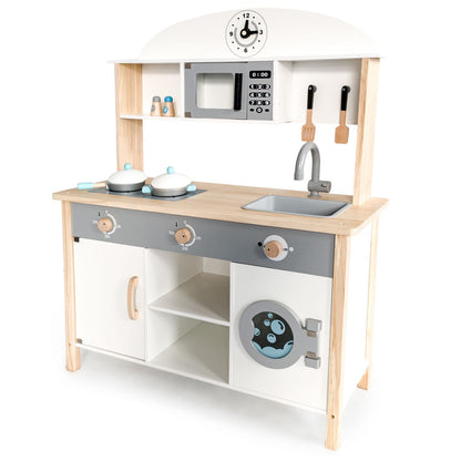 Bucatarie din lemn Premium idealSTORE RUSTIC KITCHEN COLLECTION, Dimensiuni 97 x 75.5 x 30 cm, Echipata si utilata complet, Include 8 accesorii specifice