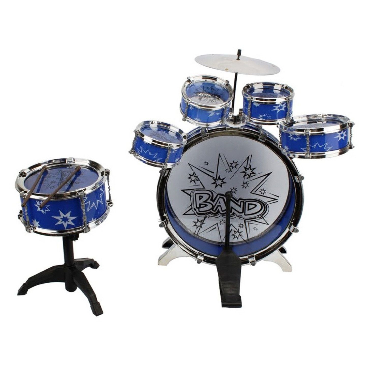 Set 6 tobe muzicale idealSTORE YOUNG DRUMMER, Include 10 Piese, Garanteaza ore de distractie, Ajuta la dezvoltarea gandirii si a abilitatilor cognitive, Design compact