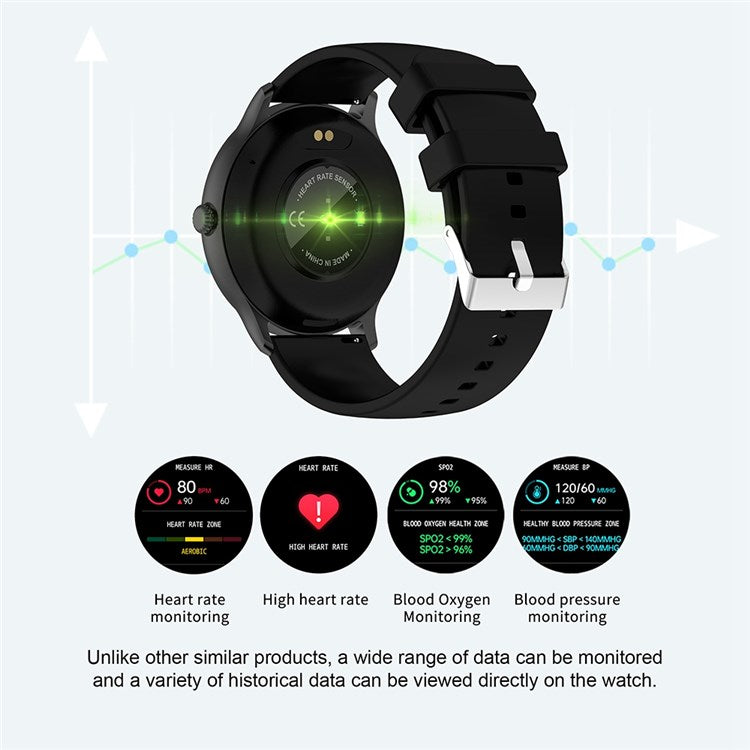 Ceas Smartwatch Tokio Fashion idealSTORE, Ecran Rotund LCD, UltraSlim, Apeluri Bluetooth, Android- iOS, Monitorizare Ciclul Menstrual, Pasi, Calorii, Tensiunea Arteriala, Ritm Cardiac, Pedometru, Control Muzica, MultiSport, GPS, LongLife Battery, BLACK