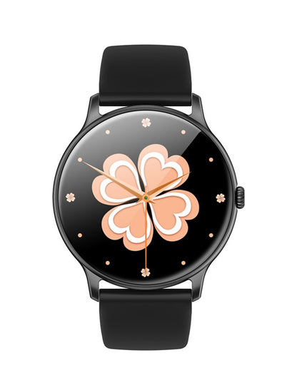 Ceas Smartwatch Tokio Fashion idealSTORE, Ecran Rotund LCD, UltraSlim, Apeluri Bluetooth, Android- iOS, Monitorizare Ciclul Menstrual, Pasi, Calorii, Tensiunea Arteriala, Ritm Cardiac, Pedometru, Control Muzica, MultiSport, GPS, LongLife Battery, BLACK