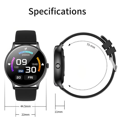 Ceas Smartwatch Tokio Fashion idealSTORE, Ecran Rotund LCD, UltraSlim, Apeluri Bluetooth, Android- iOS, Monitorizare Ciclul Menstrual, Pasi, Calorii, Tensiunea Arteriala, Ritm Cardiac, Pedometru, Control Muzica, MultiSport, GPS, LongLife Battery, BLACK
