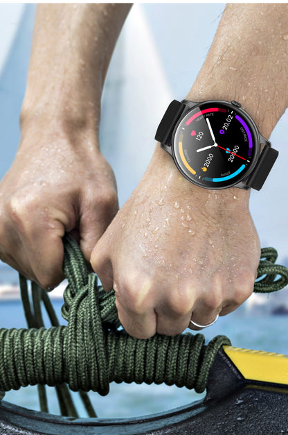 Ceas Smartwatch Tokio Fashion idealSTORE, Ecran Rotund LCD, UltraSlim, Apeluri Bluetooth, Android- iOS, Monitorizare Ciclul Menstrual, Pasi, Calorii, Tensiunea Arteriala, Ritm Cardiac, Pedometru, Control Muzica, MultiSport, GPS, LongLife Battery, BLACK