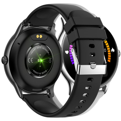 Ceas Smartwatch Tokio Fashion idealSTORE, Ecran Rotund LCD, UltraSlim, Apeluri Bluetooth, Android- iOS, Monitorizare Ciclul Menstrual, Pasi, Calorii, Tensiunea Arteriala, Ritm Cardiac, Pedometru, Control Muzica, MultiSport, GPS, LongLife Battery, BLACK