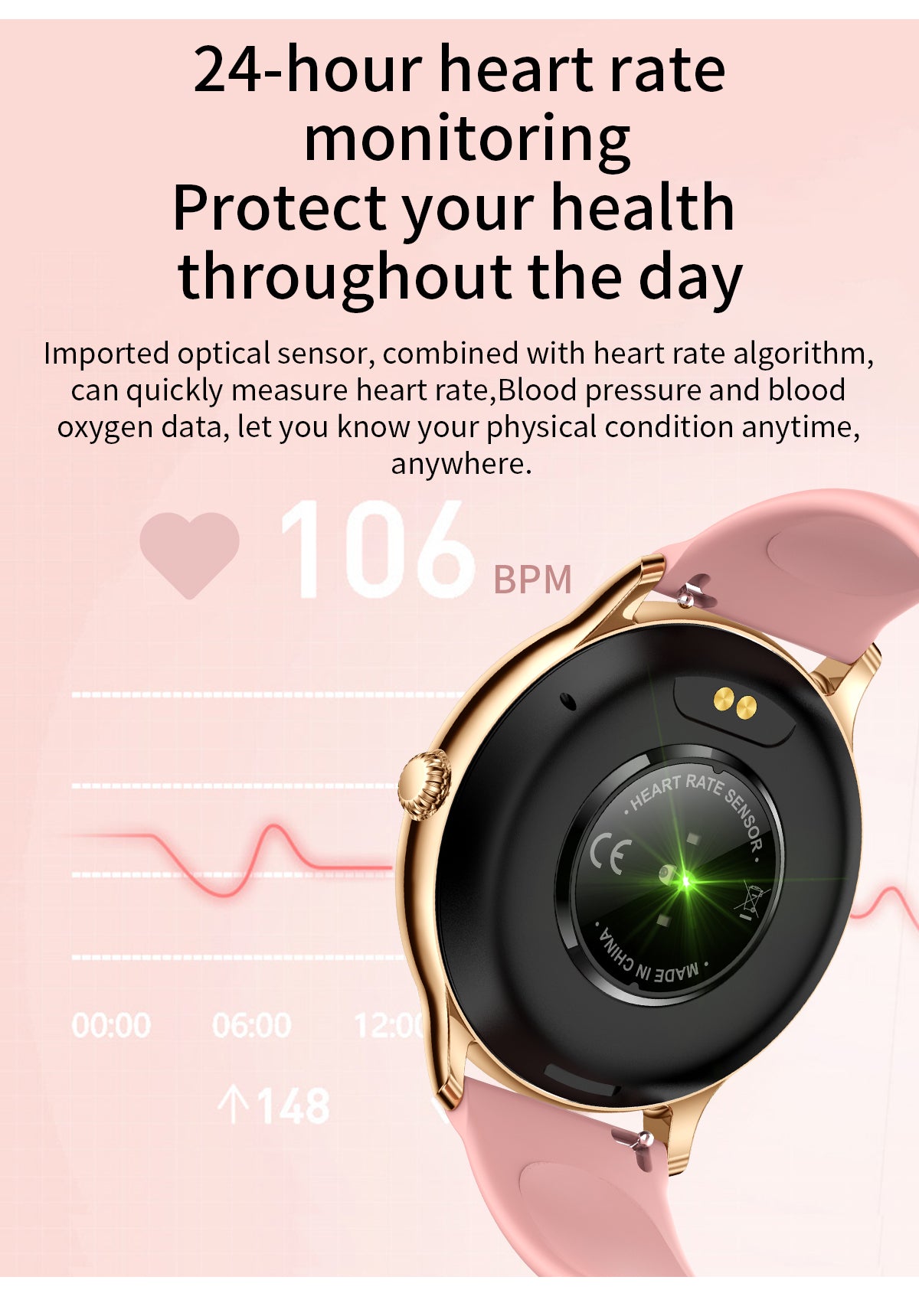 Ceas Smartwatch Tokio Fashion idealSTORE, Ecran Rotund LCD, UltraSlim, Apeluri Bluetooth, Android- iOS, Monitorizare Ciclul Menstrual, Pasi, Calorii, Tensiunea Arteriala, Ritm Cardiac, Pedometru, Control Muzica, MultiSport, GPS, LongLife Battery, GOLD