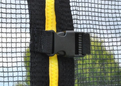 Trambulina pentru copii cu plasa de protectie IDL FREE THE JUMP COLLECTION, Diametru 183 cm, Fabricata din Otel, Echipata cu 42 de arcuri de Sustinere ce suporta pana la 150 de Kg, Accesorizata cu Scara de Acces, Certificat de siguranta TUV-GS-CE