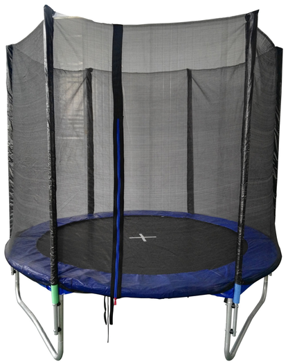 Trambulina pentru copii cu sistem de protectie idealSTORE SOFT JUMP KIDS, Diametru 244 cm, Inaltime 59 cm, Plasa rezistenta de 180 cm, Structura de metal, Materiale care combat razele UV, Asigura siguranta si confort, Maxim 110 kg