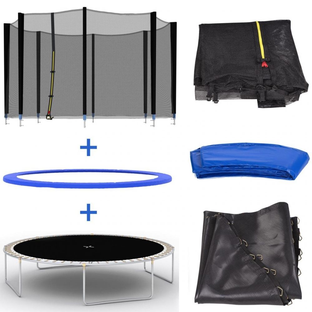 Trambulina pentru copii cu plasa de protectie IDL FREEDOM JUNIOR JUMP COLLECTION, Diametru 312 cm, Accesorizata cu Scara de Acces, Multicolora