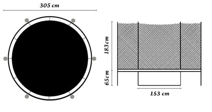 Trambulina pentru copii cu plasa de protectie IDL FREEDOM JUNIOR JUMP COLLECTION, Diametru 312 cm, Accesorizata cu Scara de Acces, Multicolora