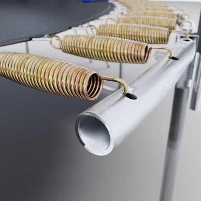 Trambulina pentru copii cu plasa de protectie IDL FREEDOM JUNIOR JUMP COLLECTION, Diametru 305 cm, Fabricata din Otel, Echipata cu 54 de arcuri de Sustinere ce suporta pana la 150 de Kg, Accesorizata cu Scara de Acces, Certificat de siguranta TUV-GS-CE