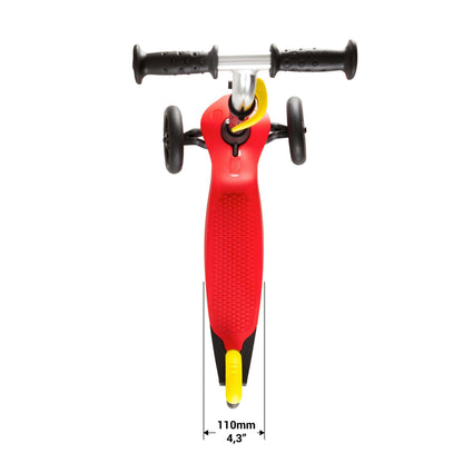 Trotineta cu sistem de directie UNIC SI BREVETAT IDL Speed Rider, Faciliteaza invatarea, traiectoria si insoteste dezvoltarea PSIHOMOTORIE la copii, Ofera distractie si ore de amuzament, Carcasa interschimbabila, Neagru-Rosu