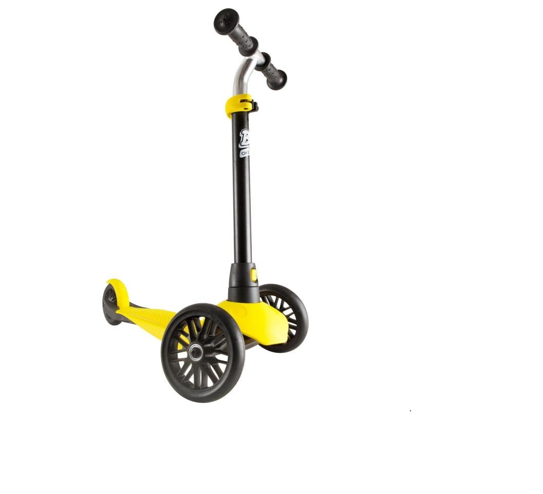 Trotineta cu sistem de directie UNIC SI BREVETAT IDL Speed Rider, Faciliteaza invatarea, traiectoria si insoteste dezvoltarea PSIHOMOTORIE la copii, Ofera distractie si ore de amuzament, Carcasa interschimbabila, Neagru-Galben